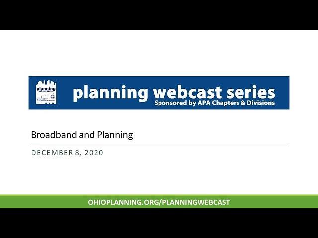 Broadband and Planning