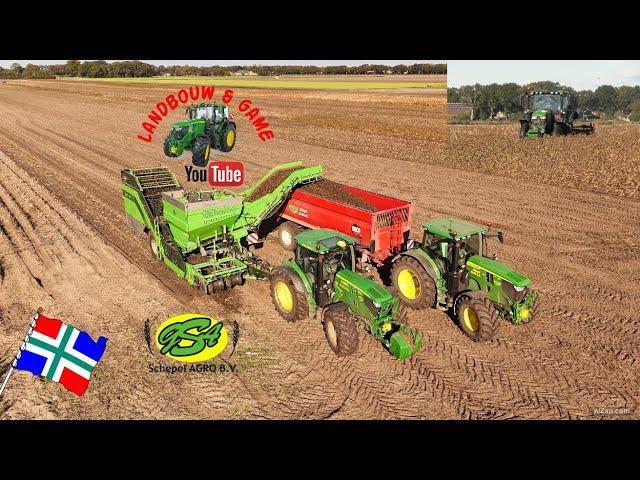 schepel agro aardappels rooien  johndeere en avr rooimachine