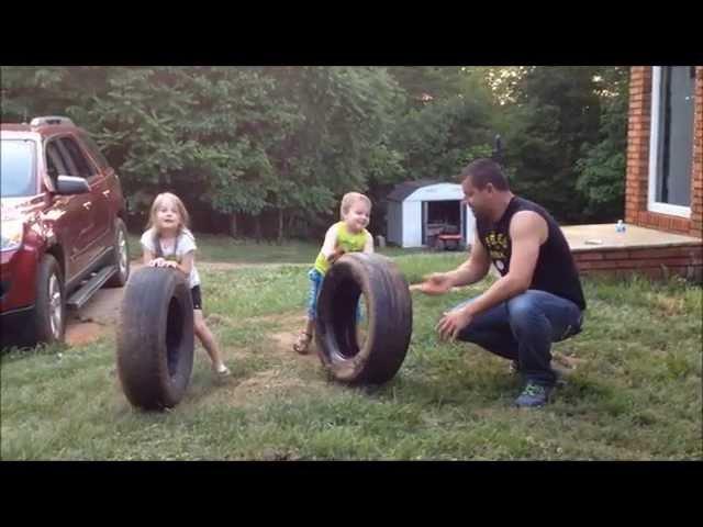 Kenny Bowman takes on Blake & Rylee in a TIRE RACE RELAY !