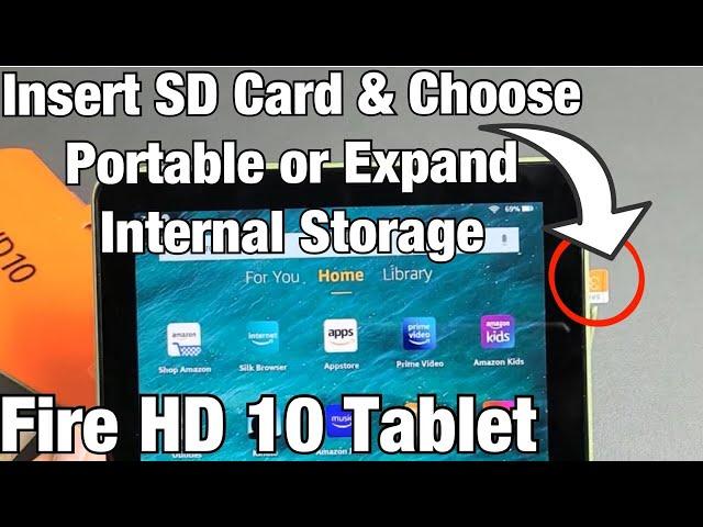 Fire HD 10 Tab (2021): How to Insert SD Card (Portable or Expand Internal Storage)