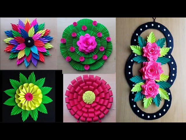 5 Beautiful Paper Flower Wall Decor Ideas | Paper Flower Wall Hanging Ideas