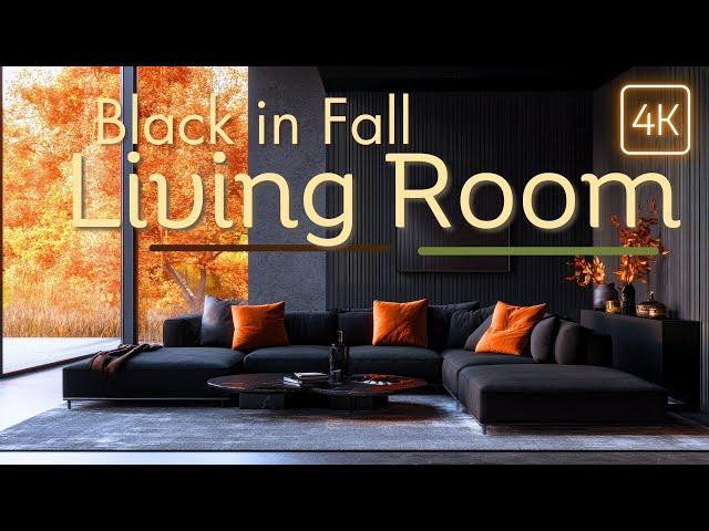 Black in Fall: Chic Living Room Makeover with Cozy Decor Ideas for the Autumn Season