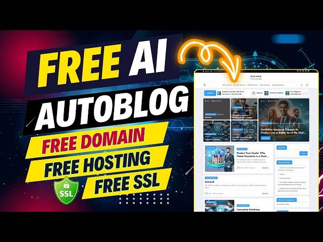 Create a free Insurance AI auto blogging website with free wordpress hosting and domain