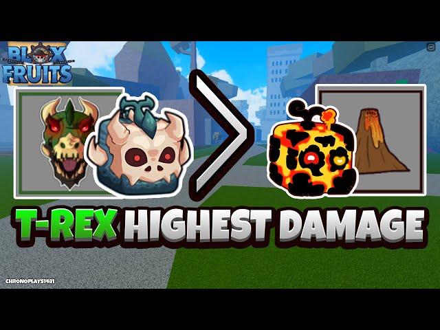 T-Rex Fruit is HIGHEST DAMAGE (More than Magma) (Blox Fruits Winter Update)