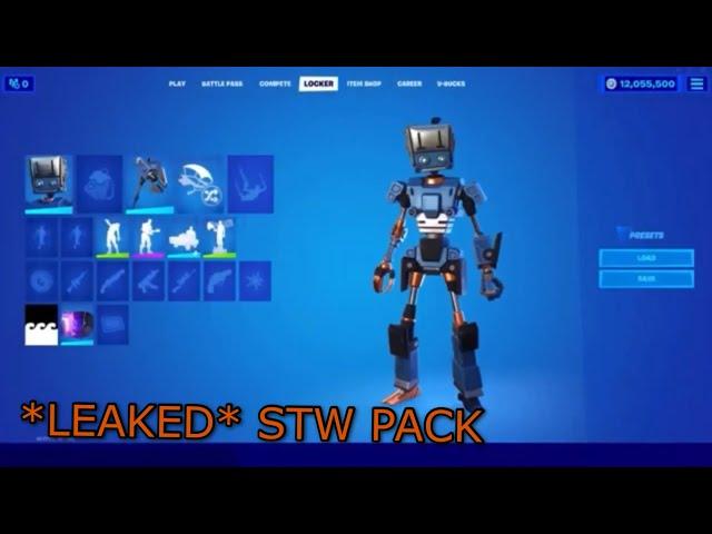 *LEAKED* Fortnite STW Lok-Bot Pack Showcase! (Lok-Bot Skin Pack)