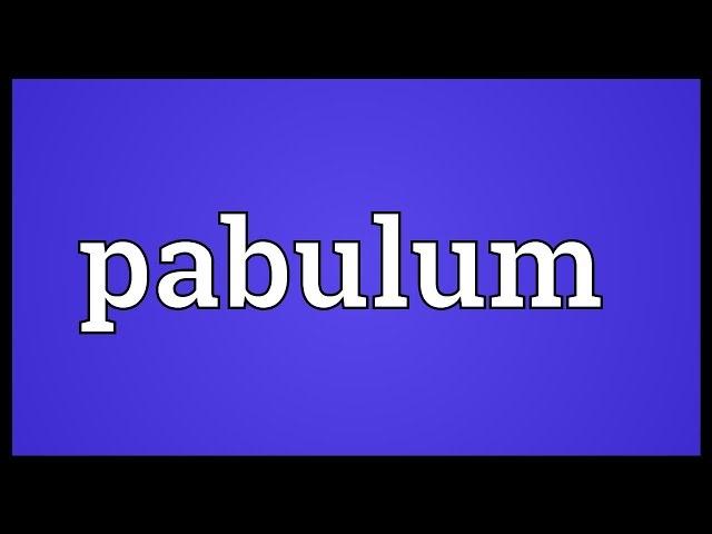 Pabulum Meaning