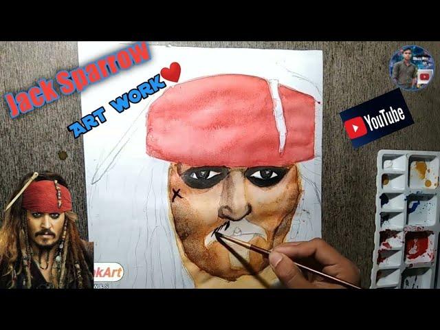 How to draw captain jack sparrow easy step by step//watercolor se captain jack sparrow drawing