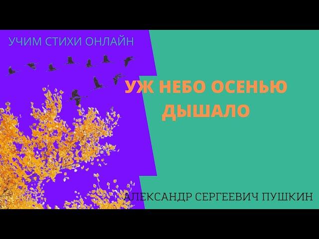 Учим стихи онлайн "Уж небо осенью дышало" Александр Пушкин. Отрывок из поэмы "Евгений Онегин"