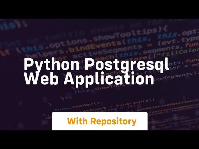 python postgresql web application