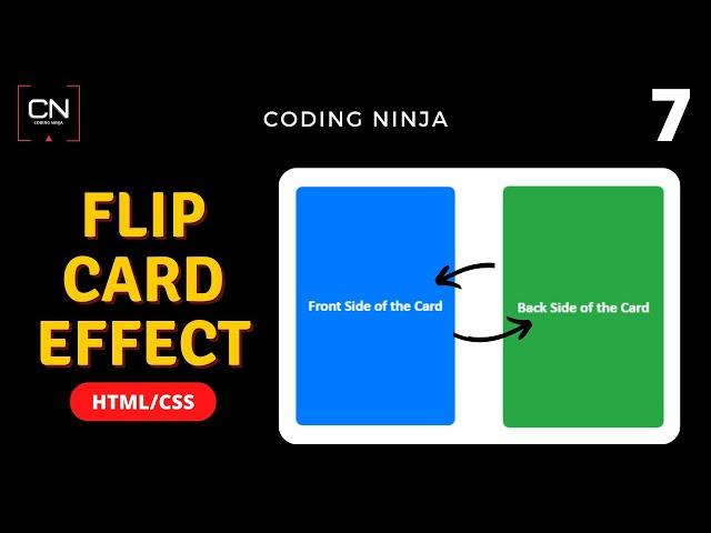 HTML and CSS Flip Card Effect Tutorial | Interactive Card Animation | Coding Ninja