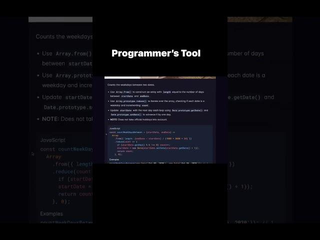 Unlock Coding Efficiency with Programmer's Tool: 30 Seconds of Code  #30secondsofcode