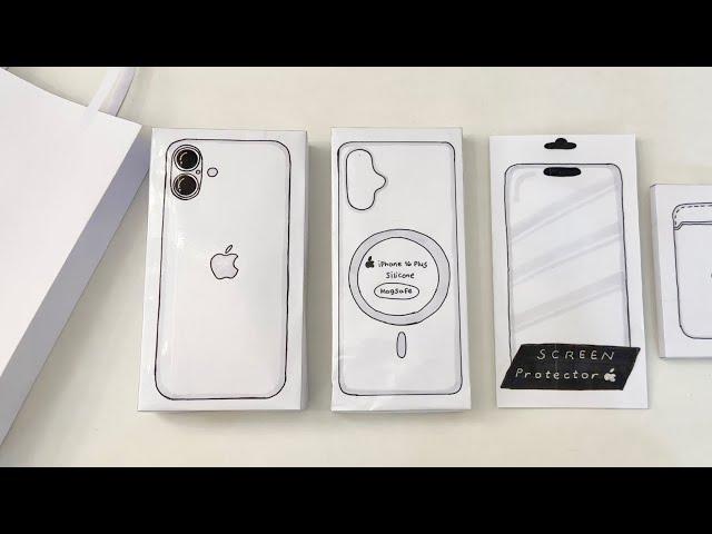 [paper diy] iPhone 16 + accessories unboxing! | asmr