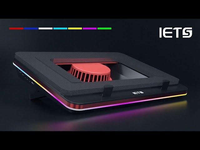 IETS GT500 Laptop Cooling Pad 5000RPM Powerful Cooling Monster 14 RGB Light Themes