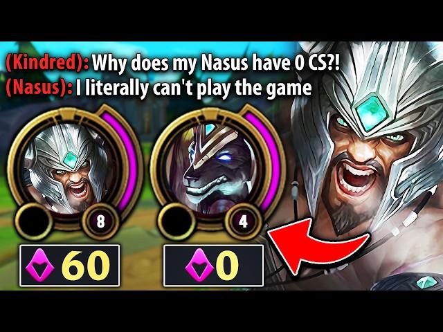 I made this poor Nasus stay at 0 CS for nearly TEN MINUTES straight...