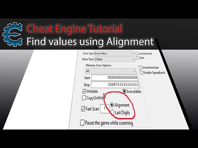 Cheat Engine tutorial: finding difficult values using Alignment search