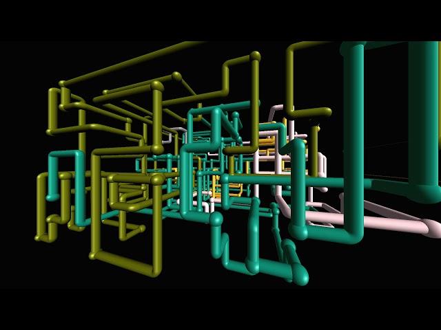 [16:9 1080p] 3d Pipes Screensaver 10 Hours (no loop, with teapots!)