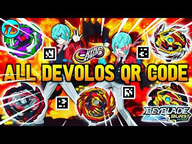 ALL DEVOLOS QR CODES + ECLIPSE DEVOLOS GAME PLAY BEYBLADE BURST SURGE!!