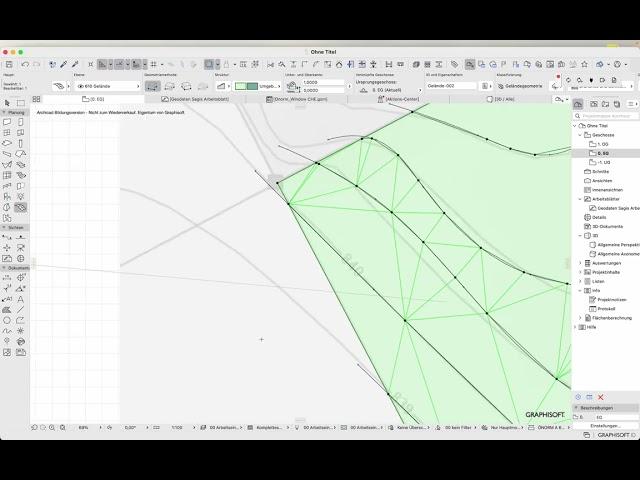 Archicad27 Freifläche mit Meereshöhe richtig einstellen