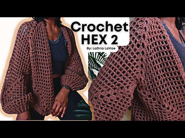 Crochet Hex 2 Cardigan XS-5XL + Pattern