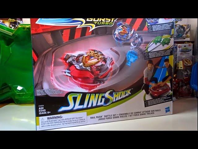 Beyblade Burst Turbo Slingshock Rail Rush Battle Set (обзор, review)