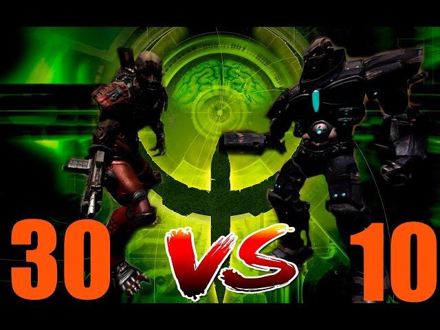 30 Strogg Marine vs 10 Gunner - QUAKE 4 Monster Infighting