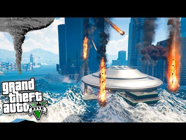 ЦУНАМИ + МЕТЕОРИТНЫЙ ДОЖДЬ + ТОРНАДО + НЛО в GTA 5! - ПОЛНОЕ БЕЗУМИЕ!!!