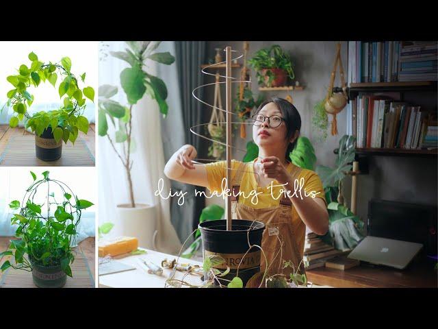 Sub) 4 Easy Ideas to DIY Trellis For Climbing Plant Using Leftover Metal Wire | Home Decorating