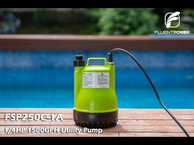 FLUENTPOWER 1/4HP 1500GPH Submersible Utility Pump