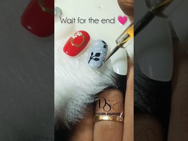grey shade with leaf art🩶 #ytshorts #shorts #dreamsalon2001 #naildesign #sanjana #newyoutuber