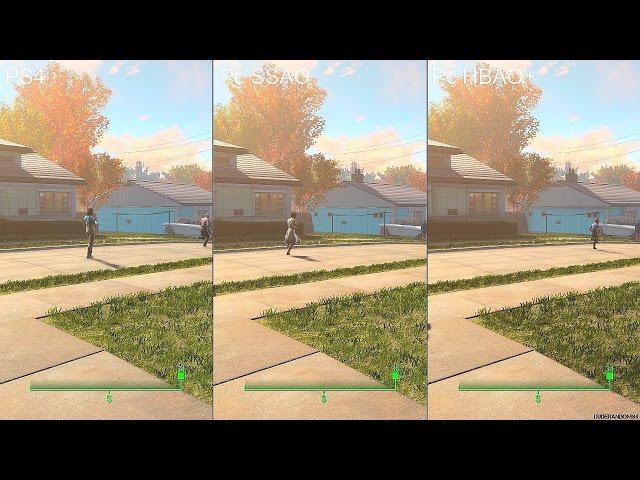 Fallout 4 Pc SSAO Vs Pc HBAO+ Vs PS4 Graphics Comparison