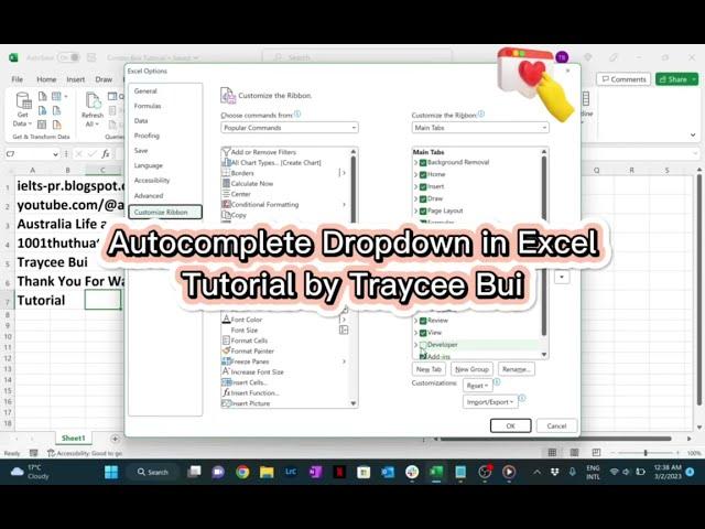 Autocomplete Dropdown List in Excel with Combobox and VBA Code - Type in first few letters Tutorial