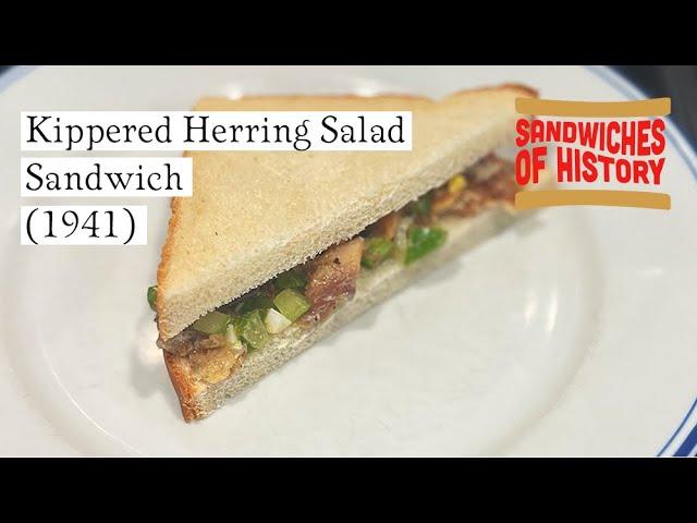 Kippered Herring Salad Sandwich (1941) on Sandwiches of History⁣