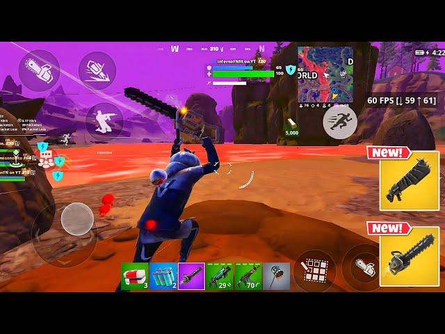 Samsung S23 Ultra 60 FPS Fortnite Mobile Gameplay *NEW Chainsaw Weapon is INSANE in Fortnitemares*