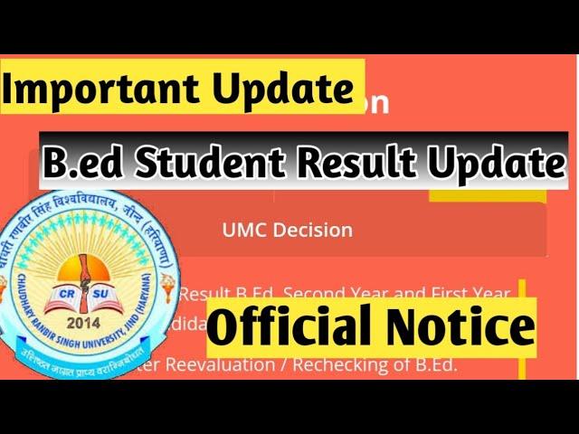 crsu b.ed reevaluation result update crsu university jind crsu university latest news