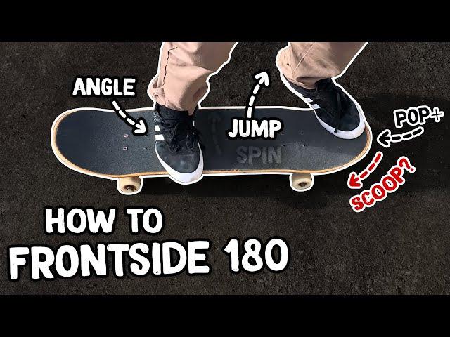 How to Frontside 180 - Beginner Skateboard Tricks Tutorial (Slow Motion)