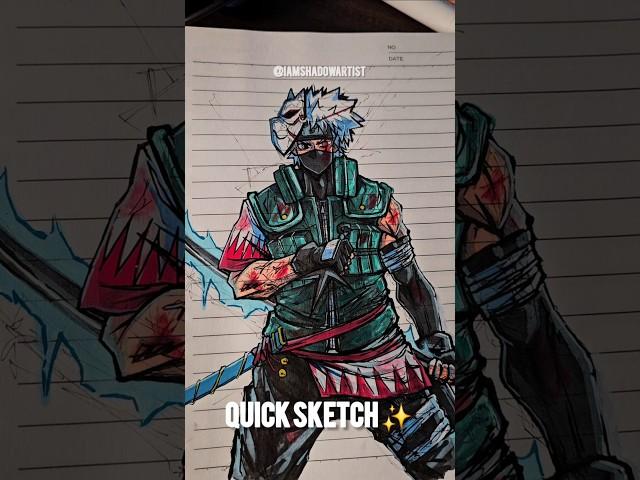 Drawing Kakashi Hatake ️ #drawing #naruto #Kakashi #shorts