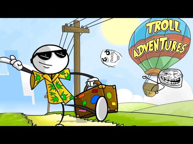 Trollface Adventure - All Levels Walkthrough Gameplay - All Wins Fails Fun Troll Best Moments