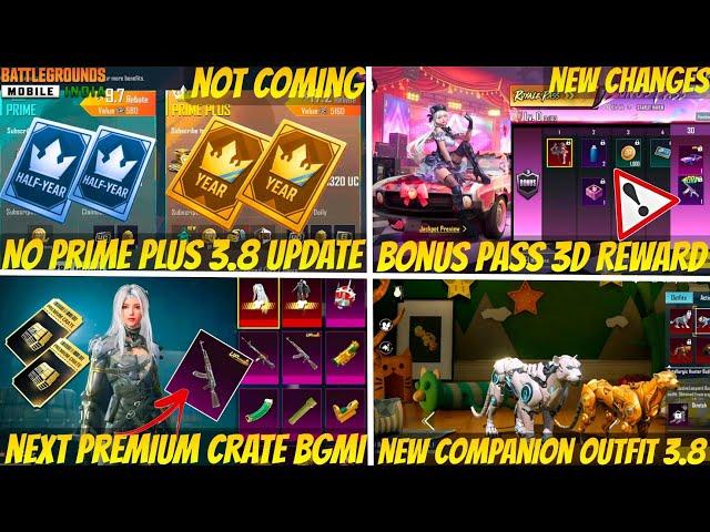 Prime Plus 3.8 Update Bgmi | Bonus Pass A13 Leaks| Next Premium Crate Bgmi| 3.8 update Release date
