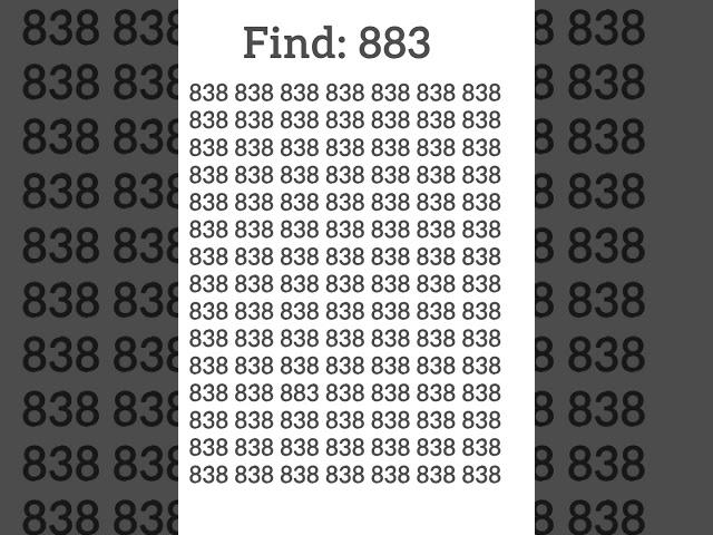 You can spot 883 within 6 sec, but your friends ?? #puzzles #brainteaser #oddoneout #100k #spotit