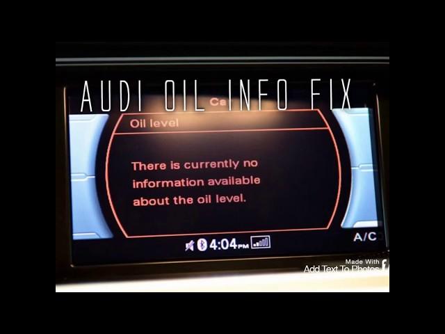 Audi No oil Information available fix