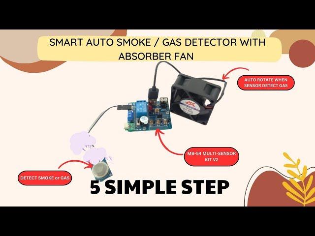 SMART AUTO SMOKE GAS DETECTOR WITH ABSORBER FAN, ONLY 5 STEPs, MB-54 MULTI-SENSOR KIT V2, NO CODE