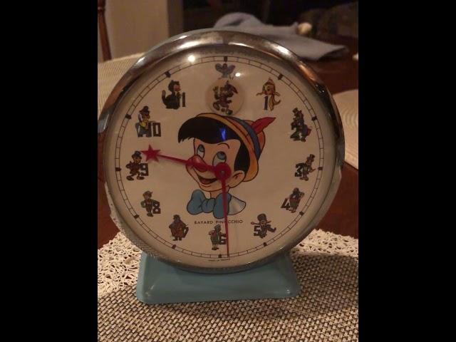 1967 Pinocchio alarm clock with moving Jiminy cricket #toys