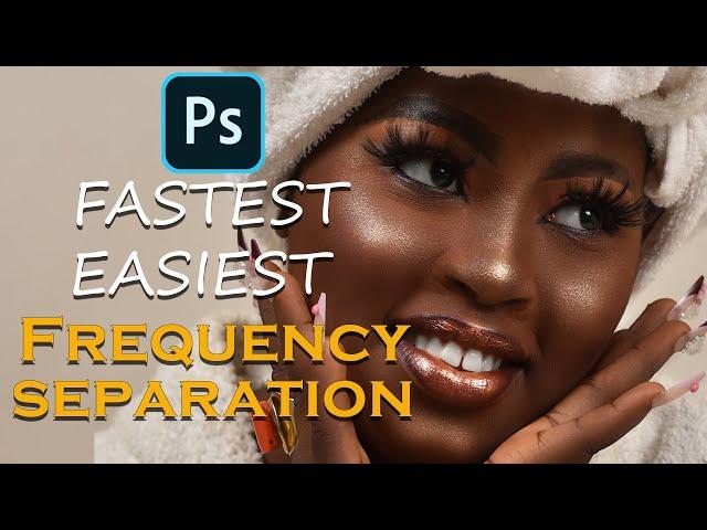 Easy and fast Frequency Separation retouching adobe photoshop cc.