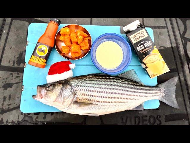 Catch and Cook -Buffalo Fish Nuggets with Eggnog Dipping Sauce! (Christmas Edition)