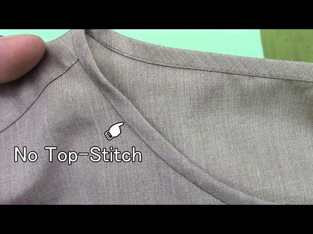 How to sew a bias binding to neckline (no top-stitch)