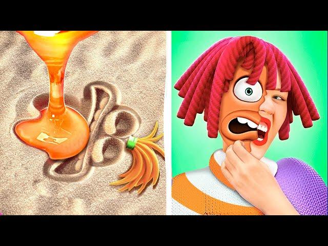 INSIDE OUT 2 In The Sand  *ASMR and PAPER Crafts With JOY and ANXIETY*