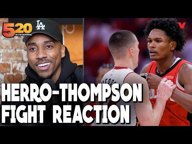 Jeff Teague REACTS to Tyler Herro vs. Amen Thompson FIGHT in Heat-Rockets game | 520 in the Morning