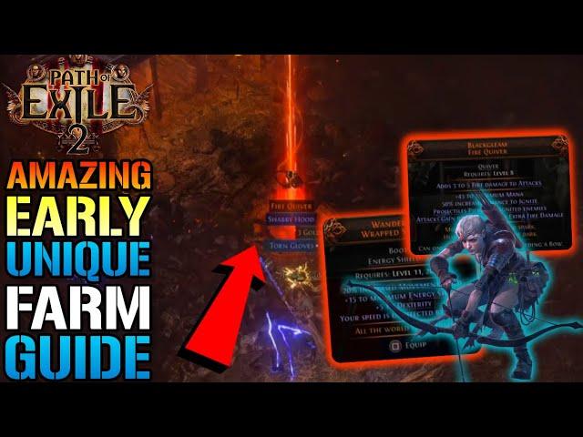 Path Of Exile 2: AMAZING EARLY UNIQUE FARM! How To Get Unique Drops In ACT 1 (Farm Guide)