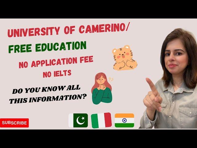 University of Camerino/Pre-Enrollment Process 2023-2024/ No Application Fee/No IELTS