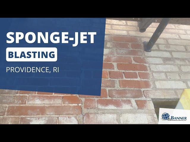 Sponge-Jet Abrasive Blasting A Brownstone Brick Building in Providence, Rhode Island